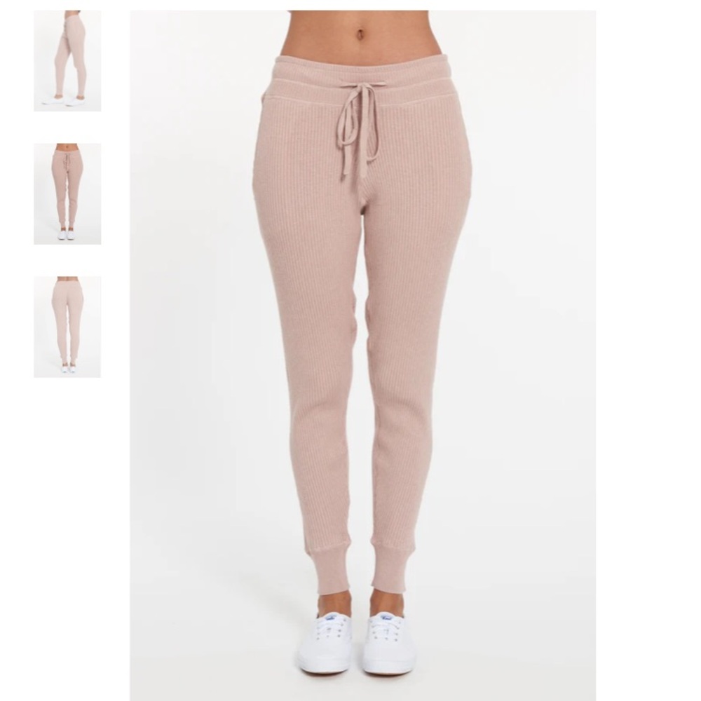 Leimere Cabo dusty rose ribbed cashmere blend joggers - large